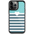 Polka Dots and Stripes Heart in Blue iPhone Cases