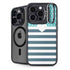 Polka Dots and Stripes Heart in Blue iPhone 14 Pro Kickstand Case