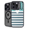 Polka Dots and Stripes Heart in Blue iPhone 14 Pro Max Kickstand Case