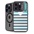 Polka Dots and Stripes Heart in Blue iPhone 14 Pro Max Kickstand Case