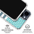 Polka Dots and Stripes Heart in Blue iPhone 15 Clear Case