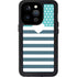 Polka Dots and Stripes Heart in Blue iPhone 15 Pro Waterproof Case