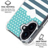 Polka Dots and Stripes Heart in Blue iPhone 16 MagSafe Case