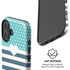 Polka Dots and Stripes Heart in Blue iPhone 16 Plus Magsafe Impact Case