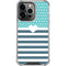 Polka Dots and Stripes Heart in Blue iPhone 16 Pro Clear Case