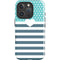 Polka Dots and Stripes Heart in Blue iPhone 16 Pro Impact Case
