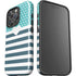 Polka Dots and Stripes Heart in Blue iPhone 16 Pro Impact Case