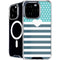 Polka Dots and Stripes Heart in Blue iPhone 16 Pro MagSafe Case