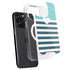 Polka Dots and Stripes Heart in Blue iPhone 16 Pro MagSafe Case