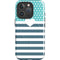 Polka Dots and Stripes Heart in Blue iPhone 16 Pro Magsafe Impact Case
