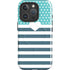 Polka Dots and Stripes Heart in Blue iPhone 16 Pro Magsafe Impact Case