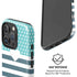 Polka Dots and Stripes Heart in Blue iPhone 16 Pro Magsafe Impact Case