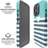 Polka Dots and Stripes Heart in Blue iPhone 16 Pro Magsafe Impact Case