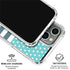 Polka Dots and Stripes Heart in Blue iPhone 16 Pro Max Clear Case