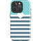 Polka Dots and Stripes Heart in Blue iPhone 16 Pro Max Impact Case