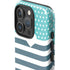 Polka Dots and Stripes Heart in Blue iPhone 16 Pro Max Impact Case