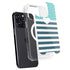 Polka Dots and Stripes Heart in Blue iPhone 16 Pro Max MagSafe Case