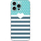 Polka Dots and Stripes Heart in Blue iPhone 16 Pro Max Skin