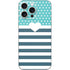 Polka Dots and Stripes Heart in Blue iPhone 16 Pro Max Skin