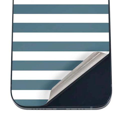 Polka Dots and Stripes Heart in Blue iPhone 16 Skin
