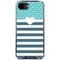 Polka Dots and Stripes Heart in Blue iPhone 16e Clear Case