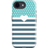 Polka Dots and Stripes Heart in Blue iPhone 16e Impact Case