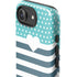 Polka Dots and Stripes Heart in Blue iPhone 16e Impact Case