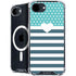 Polka Dots and Stripes Heart in Blue iPhone 16e MagSafe Case