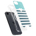 Polka Dots and Stripes Heart in Blue iPhone 16e MagSafe Case
