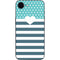 Polka Dots and Stripes Heart in Blue iPhone 16e Skin