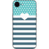 Polka Dots and Stripes Heart in Blue iPhone 16e Skin