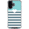 Polka Dots and Stripes Heart in Blue iPhone 17 Clear Case