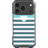 Polka Dots and Stripes Heart in Blue iPhone 18 Pro Clear Case