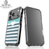 Polka Dots and Stripes Heart in Blue iPhone 18 Pro Clear Case