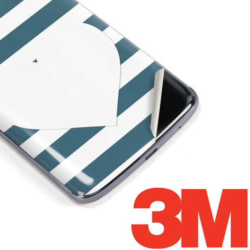 Polka Dots and Stripes Heart in Blue Moto E5 Plus Skin