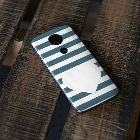 Polka Dots and Stripes Heart in Blue Moto E5 Plus Skin