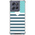 Polka Dots and Stripes Heart in Blue Moto G 5G (2025) Clear Case