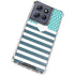 Polka Dots and Stripes Heart in Blue Moto G 5G (2025) Clear Case