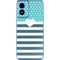 Polka Dots and Stripes Heart in Blue Moto G Play 4G (2024) Skin