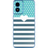 Polka Dots and Stripes Heart in Blue Moto G Play 4G (2024) Skin