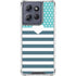 Polka Dots and Stripes Heart in Blue Moto G Stylus 5G (2025) Clear Case