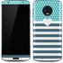 Polka Dots and Stripes Heart in Blue Moto G6 Skin