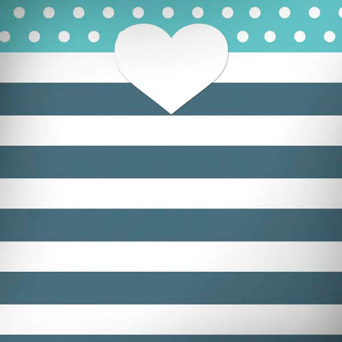 Polka Dots and Stripes Heart in Blue Moto G6 Skin