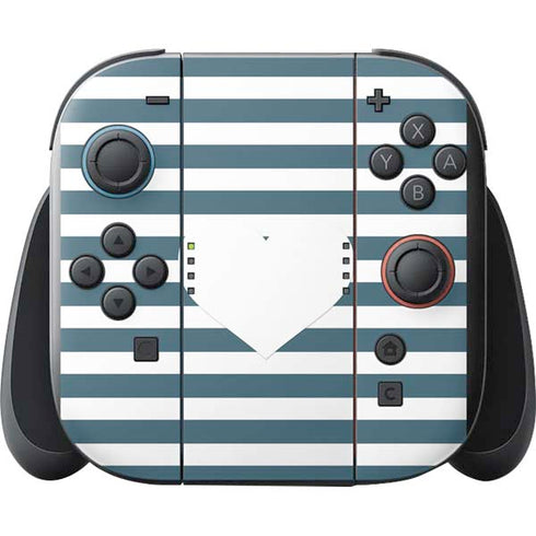 Polka Dots and Stripes Heart in Blue Nintendo Switch 2 (2025) with Joy-Con Skin