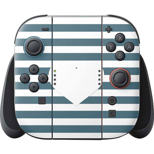 Polka Dots and Stripes Heart in Blue Nintendo Switch 2 (2025) Joy-Con Controller Skin