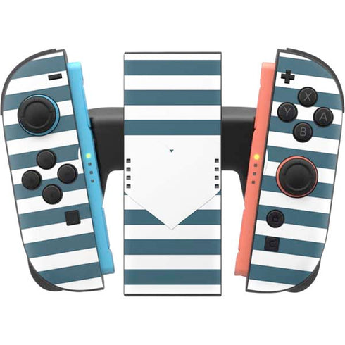 Polka Dots and Stripes Heart in Blue Nintendo Switch 2 (2025) Joy-Con Controller Skin