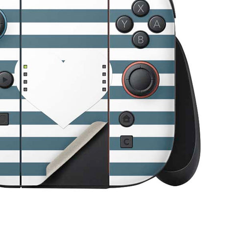 Polka Dots and Stripes Heart in Blue Nintendo Switch 2 (2025) Joy-Con Controller Skin