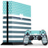 Polka Dots and Stripes Heart in Blue PlayStation PS4 Skins