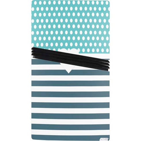 Polka Dots and Stripes Heart in Blue PS5 Pro Bundle Skin