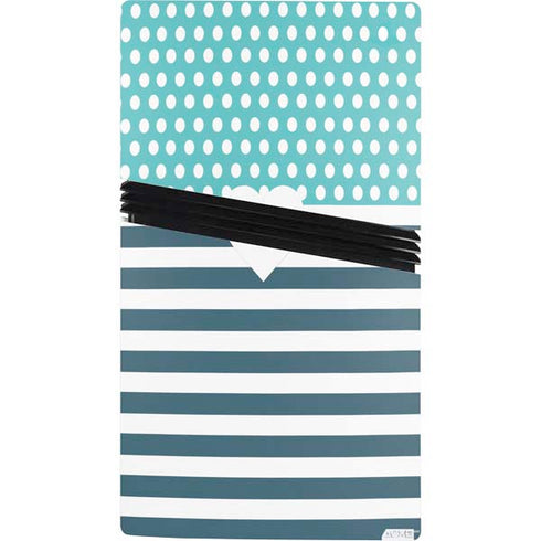 Polka Dots and Stripes Heart in Blue PS5 Pro Console Skin